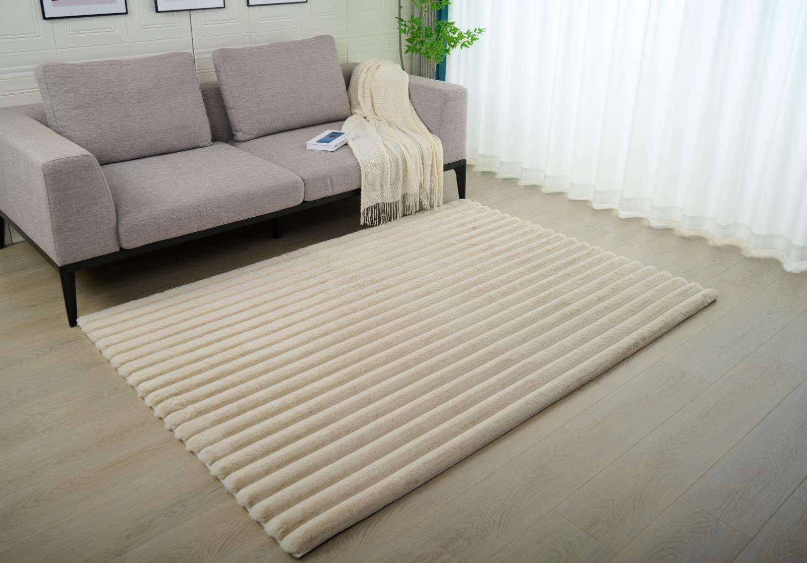 Madrid MD03 Beige Shag Rug — view 2