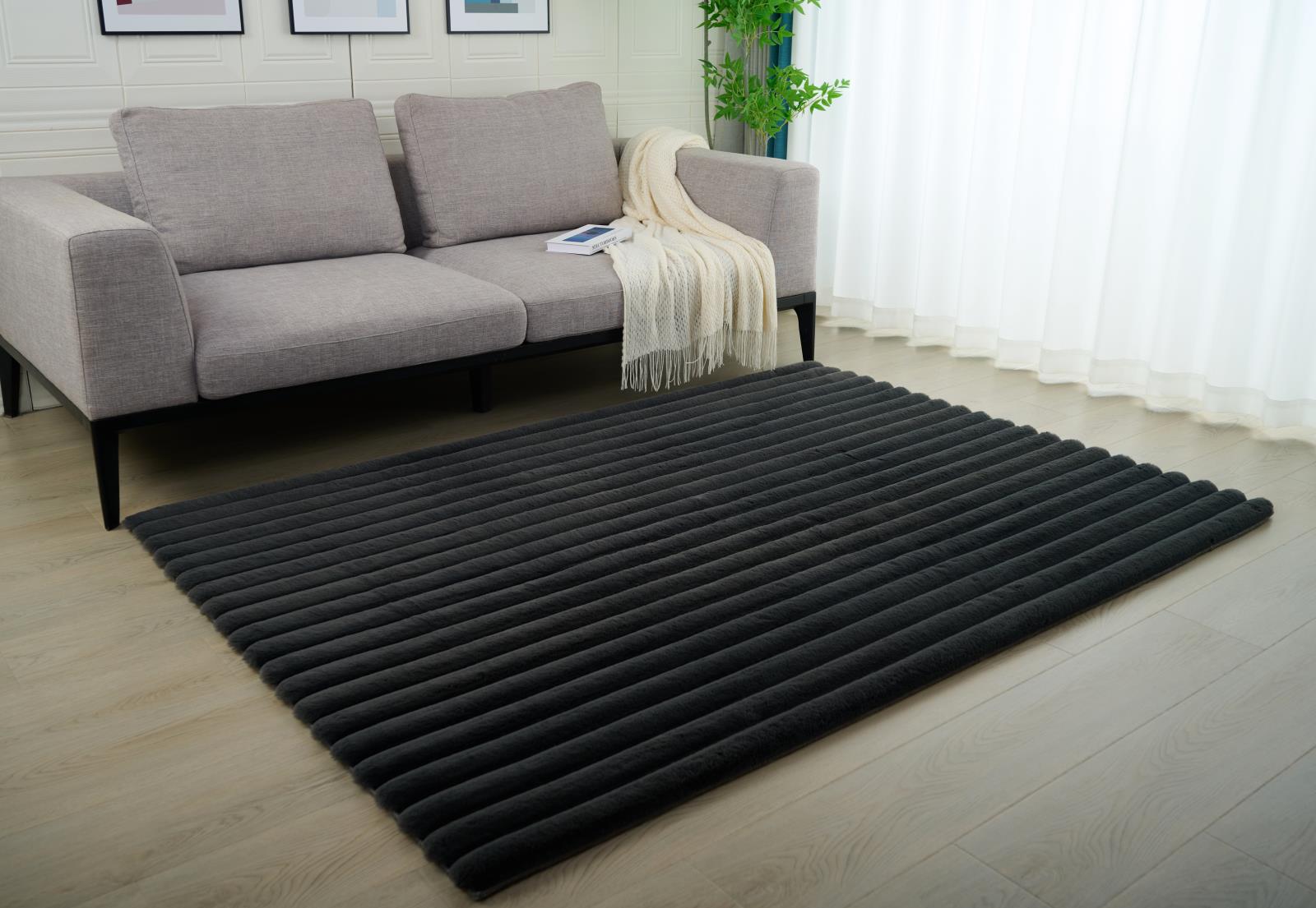 Madrid MD06 Dark Gray Shag Rug — view 2