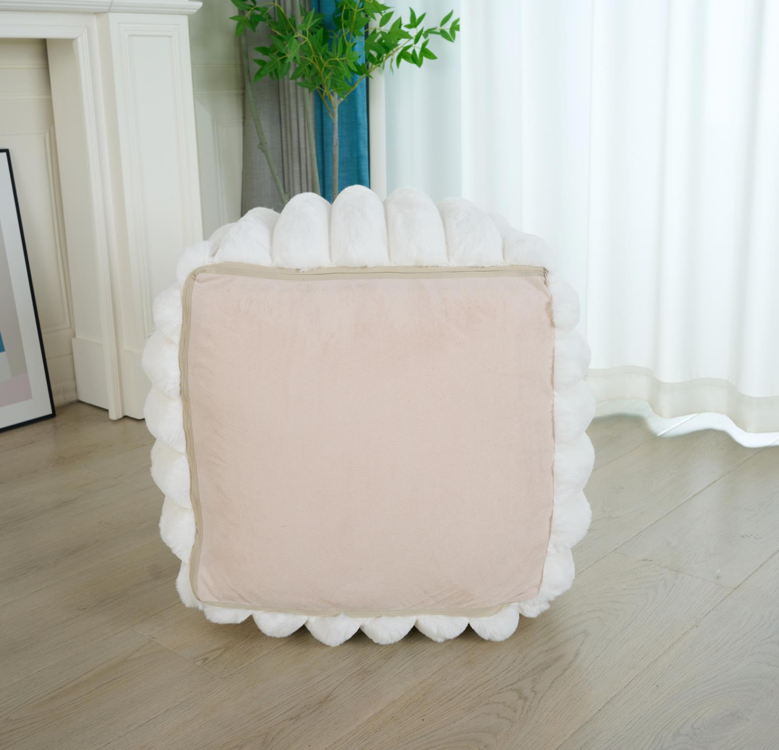 Madrid MD01 White Pouf — view 3