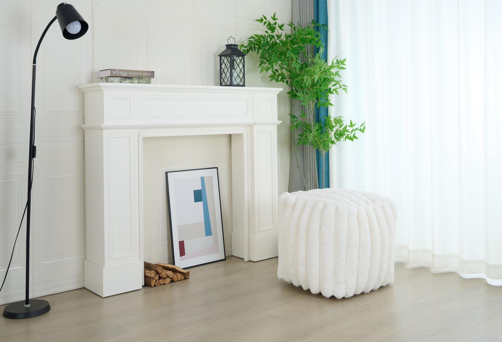 Madrid MD01 White Pouf — view 2