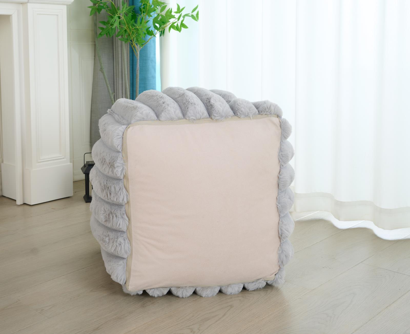 Madrid MD02 Silver Pouf — view 3