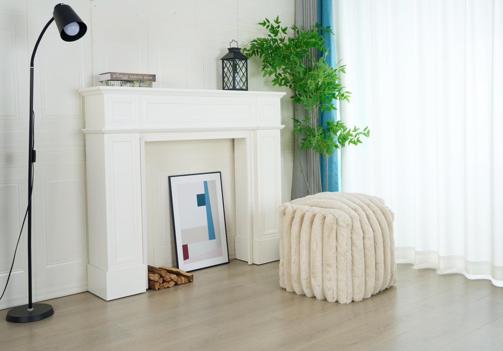 Madrid MD03 Beige Pouf — view 2