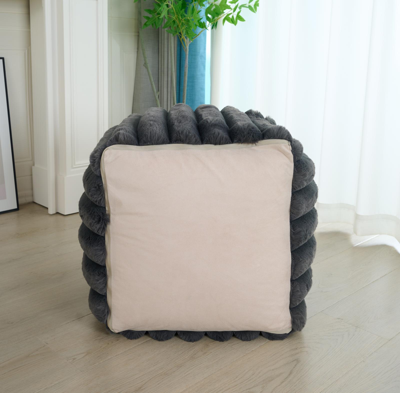 Madrid MD06 Dark Gray Pouf — view 3