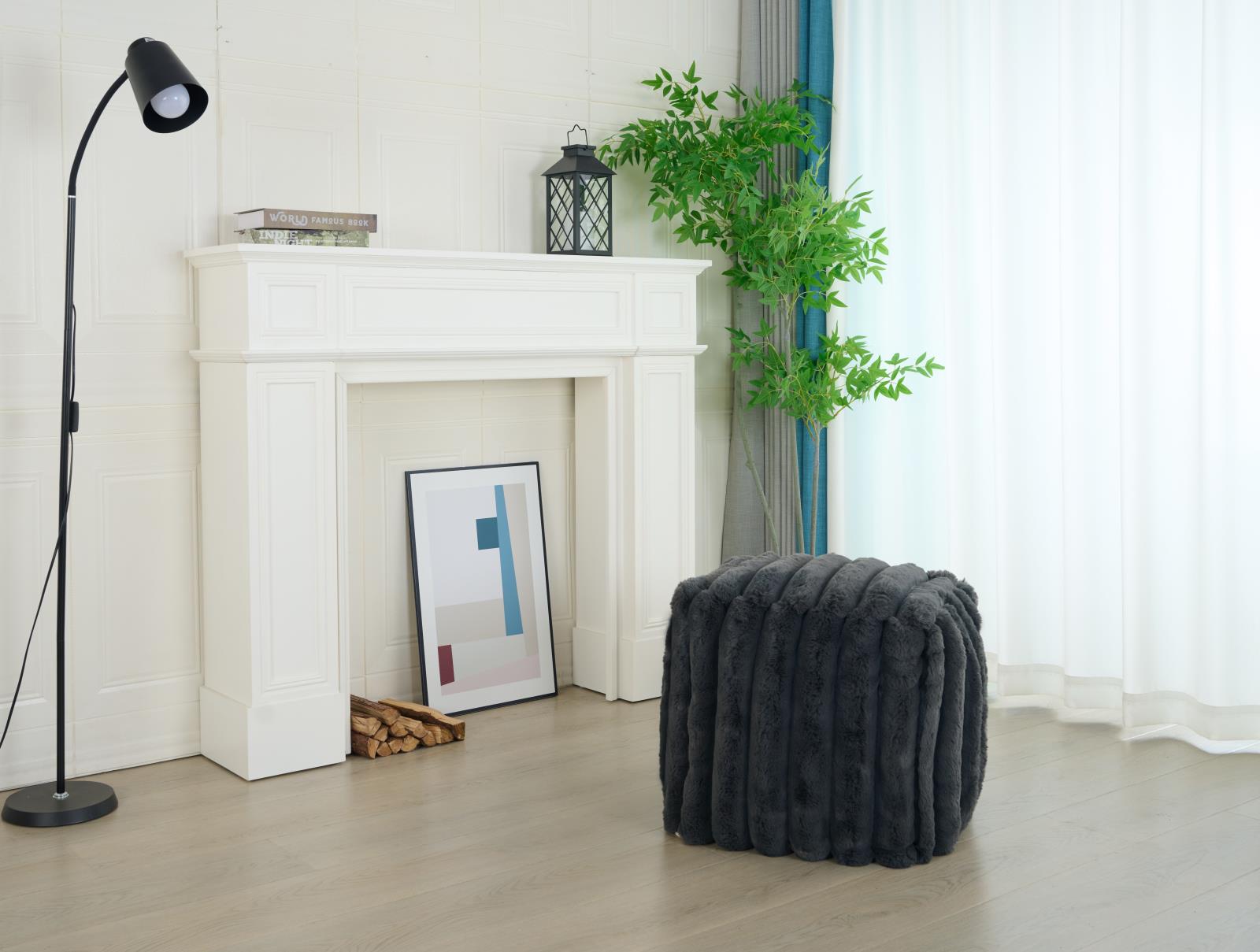 Madrid MD06 Dark Gray Pouf — view 2