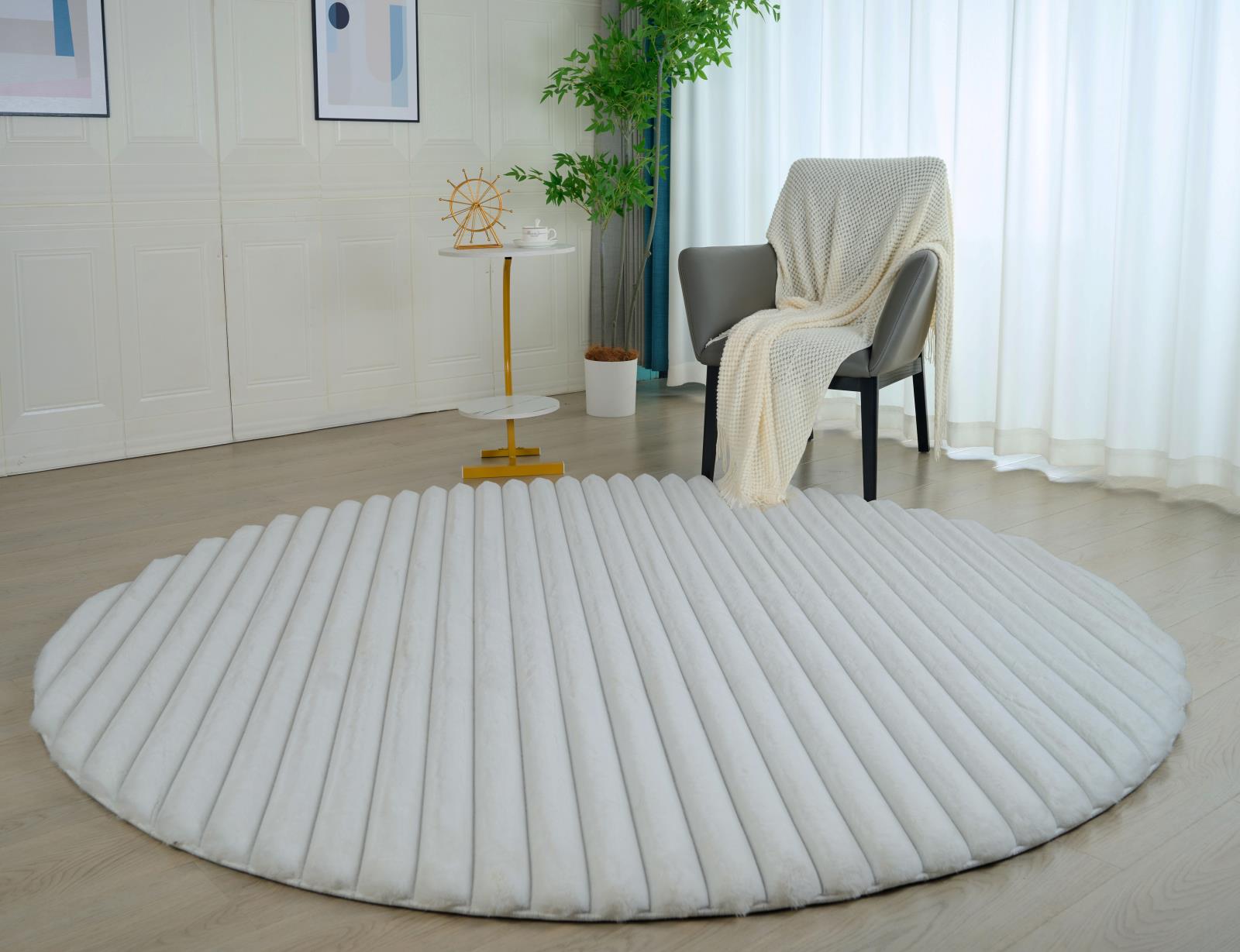 Madrid MD01 White Shag Rug — view 3