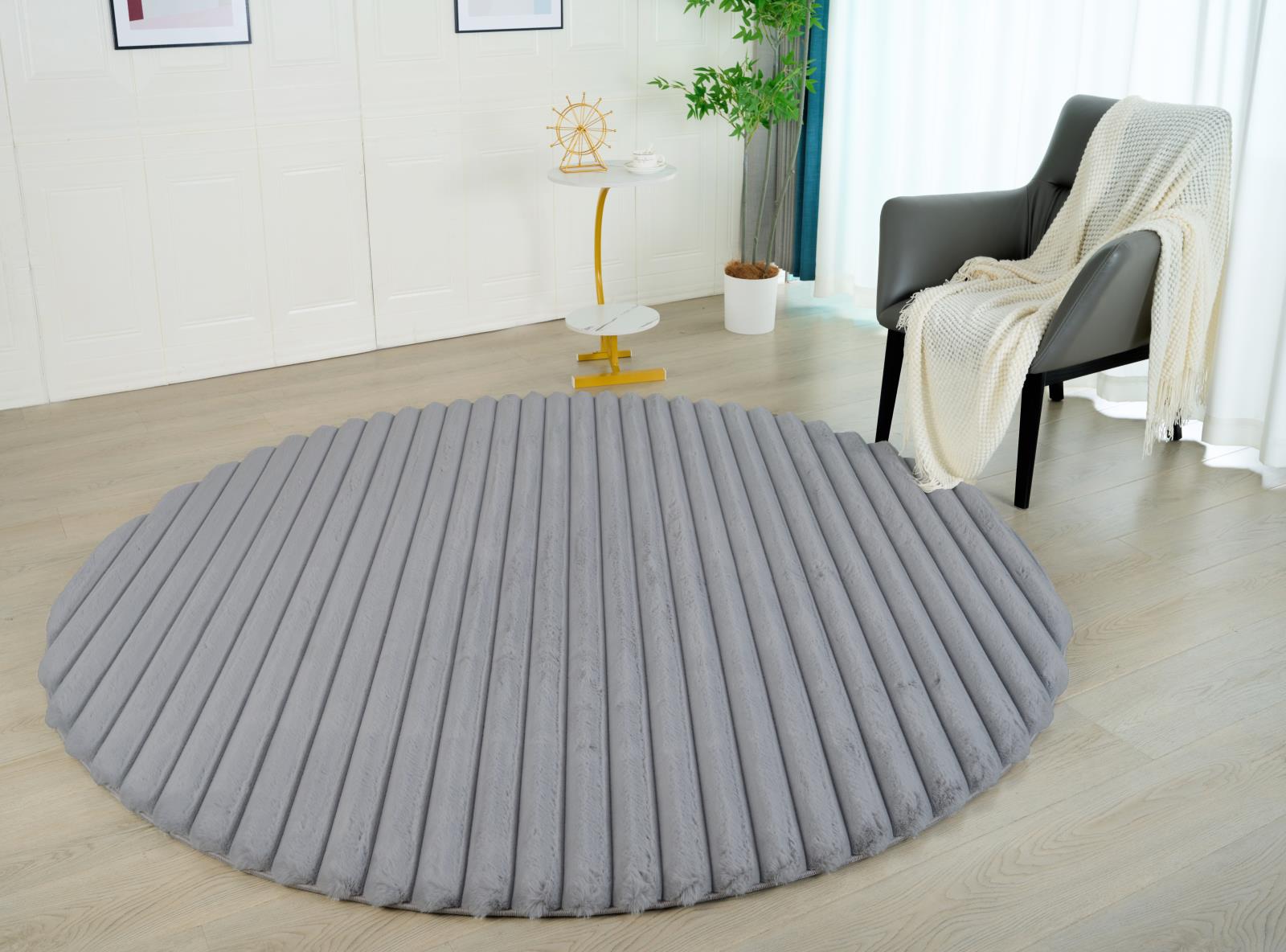 Madrid MD02 Silver Shag Rug — view 3