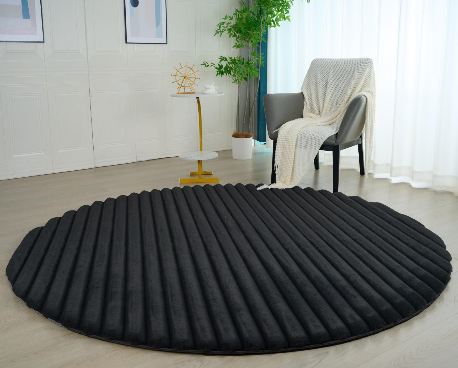Madrid MD06 Dark Gray Shag Rug — view 3