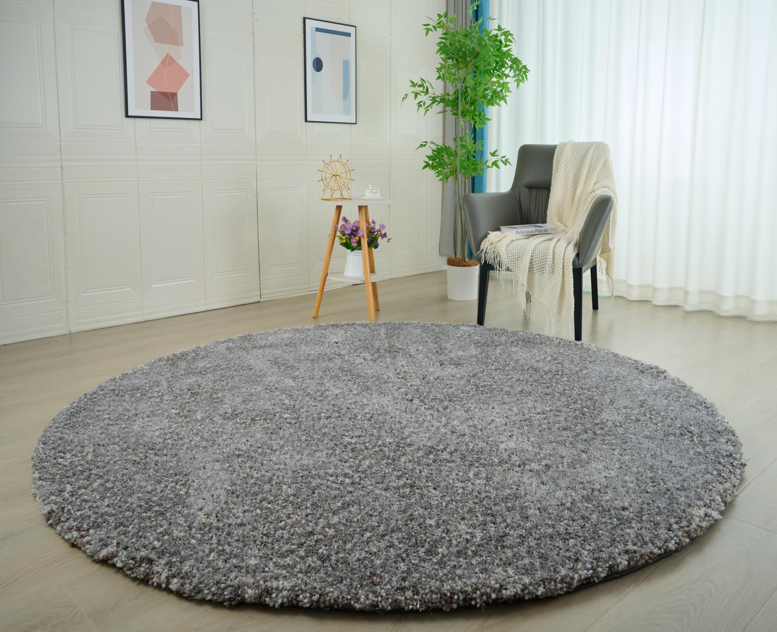 Lisbon LB01 Gray Shag Rug — view 3