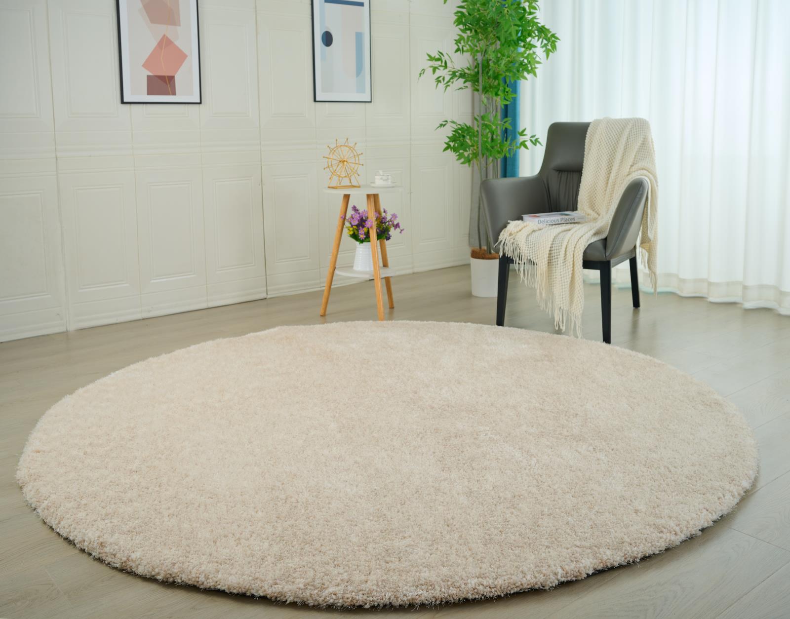 Lisbon LB04 Beige Shag Rug — view 3