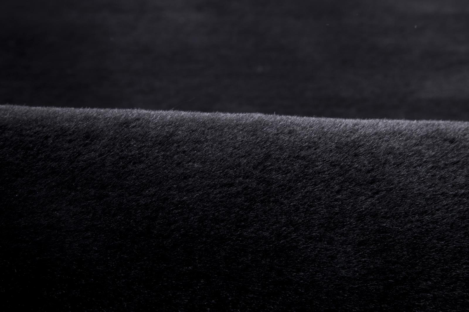 Faux Rabbit Fur RB02 Black Shag Rug — view 4