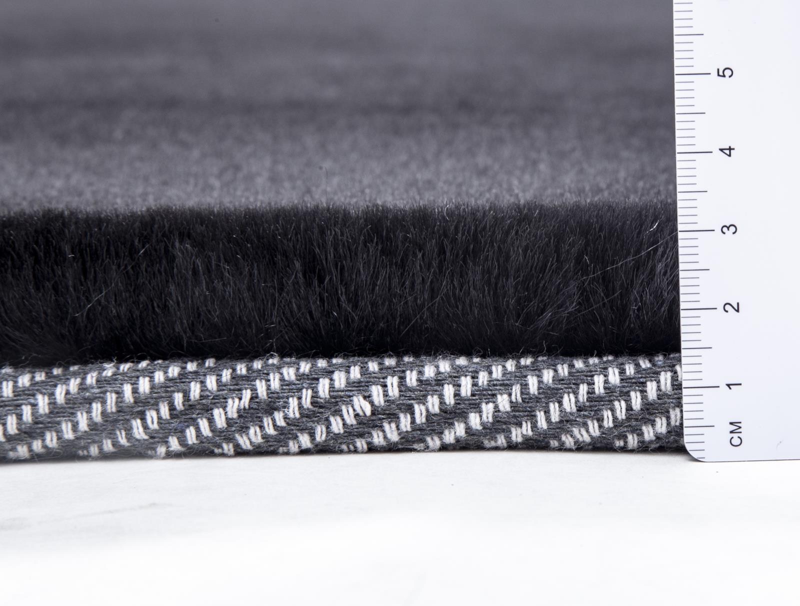 Faux Rabbit Fur RB02 Black Shag Rug — view 6