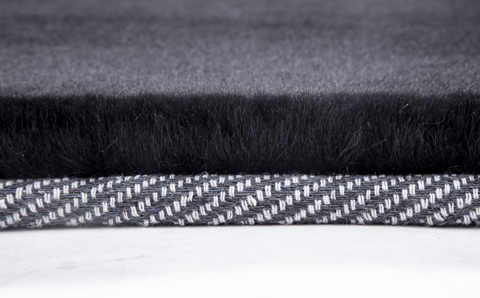 Faux Rabbit Fur RB02 Black Shag Rug — view 3