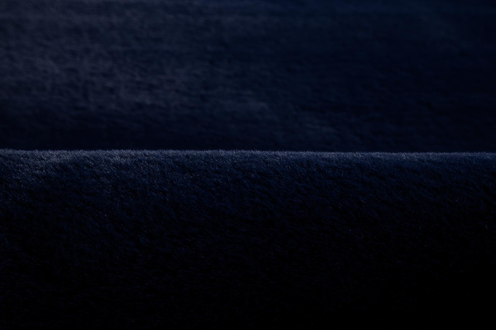 Faux Rabbit Fur RB13 Navy Blue Shag Rug — view 5