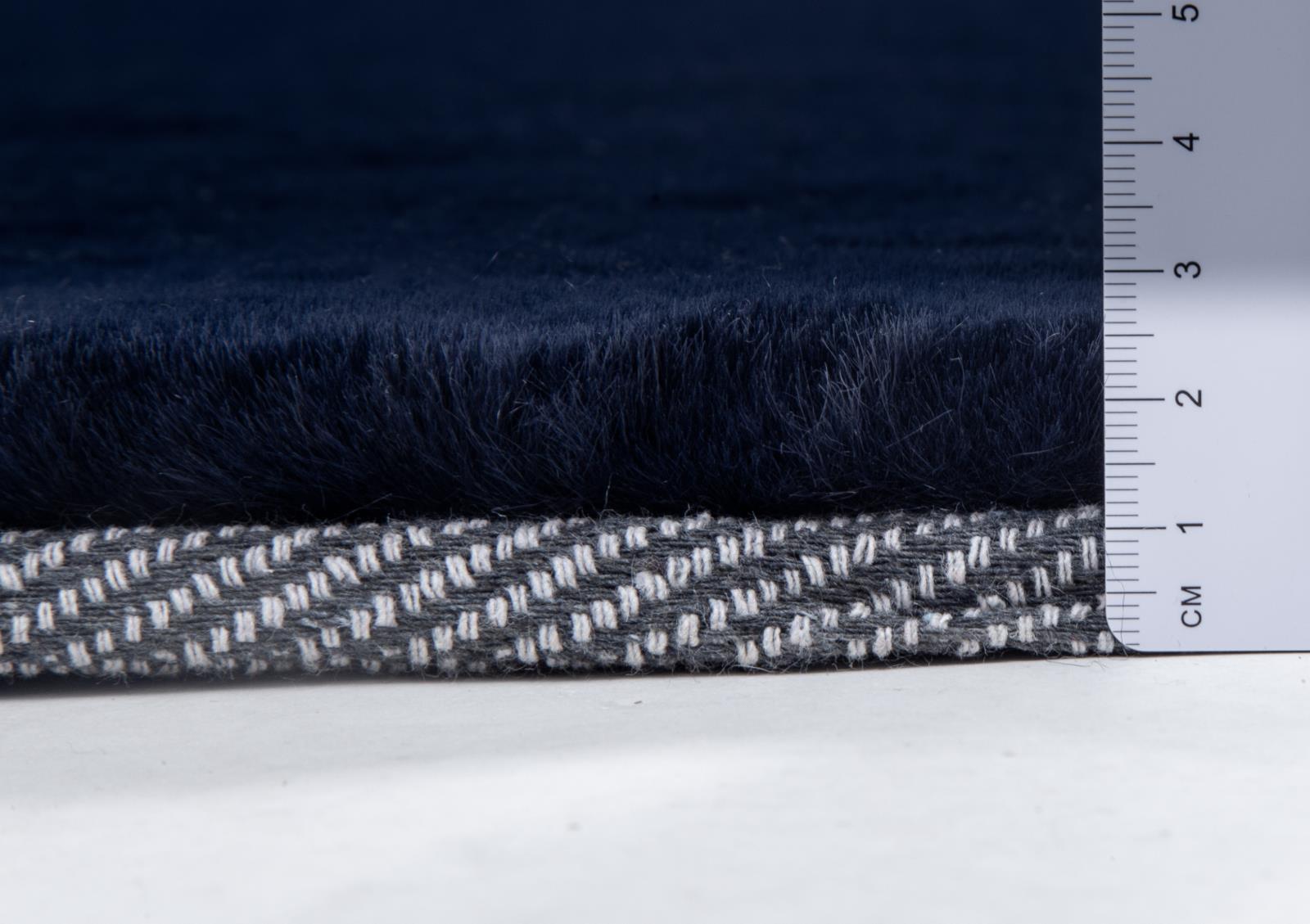 Faux Rabbit Fur RB13 Navy Blue Shag Rug — view 3