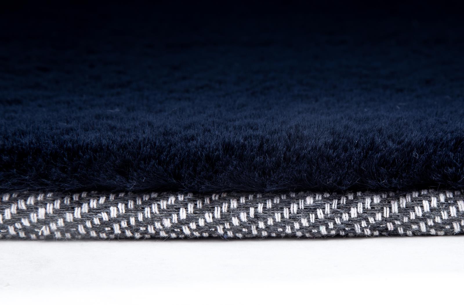 Faux Rabbit Fur RB13 Navy Blue Shag Rug — view 4