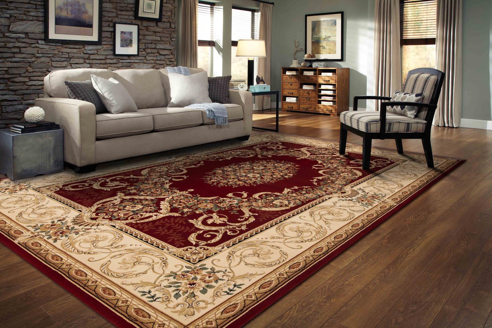 Aubusson AB02 Burgundy Area Rug — view 2