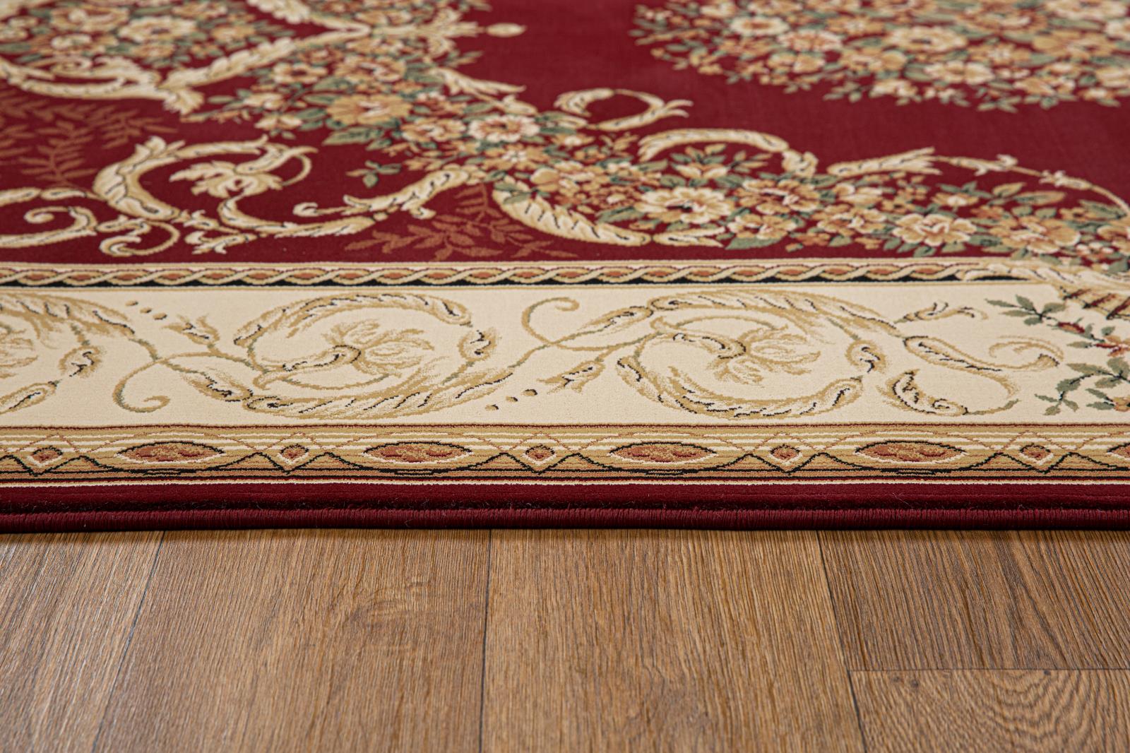 Aubusson AB02 Burgundy Area Rug — view 3