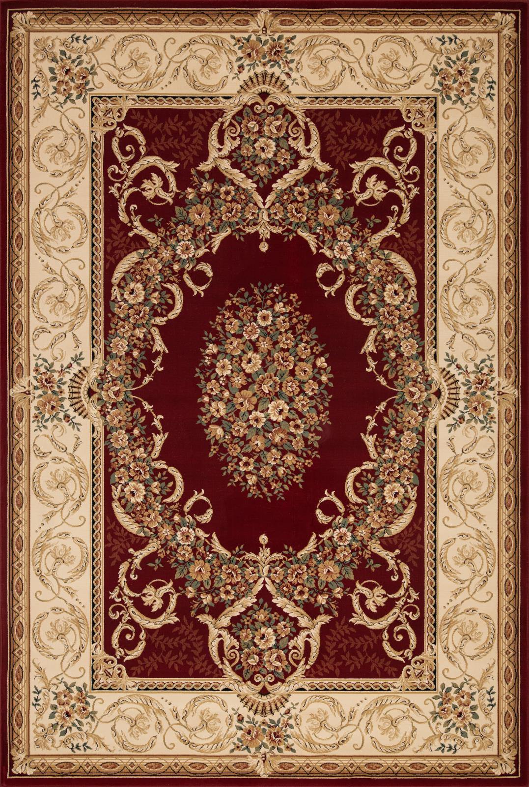 Aubusson AB02 Burgundy Area Rug