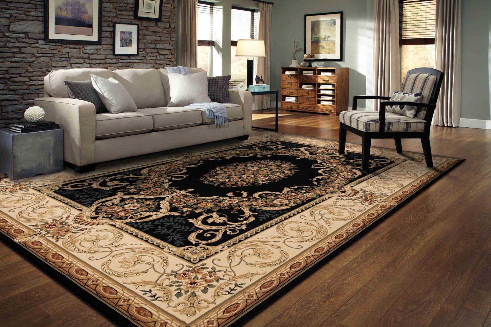Aubusson AB04 Black Area Rug — view 2