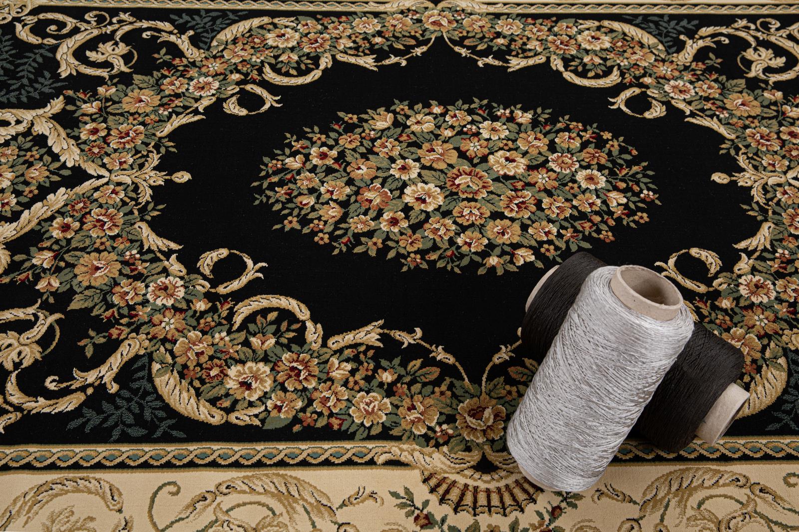 Aubusson AB04 Black Area Rug — view 3