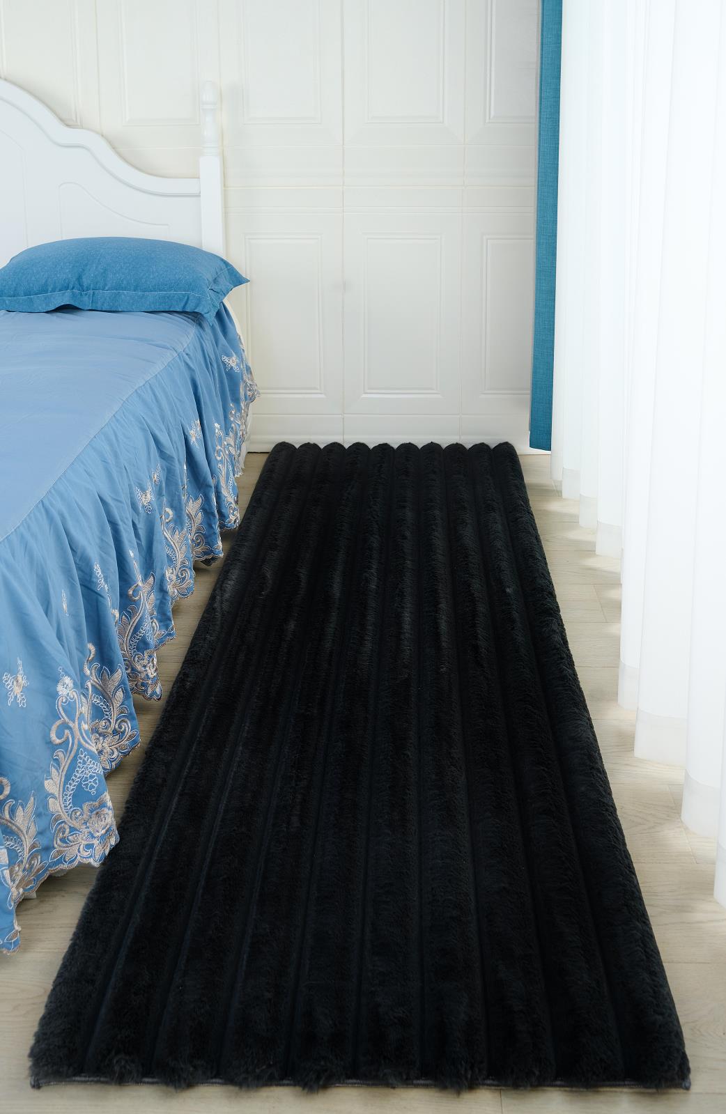 Madrid MD07 Black Shag Rug — view 4