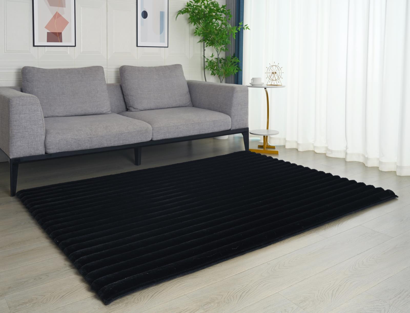 Madrid MD07 Black Shag Rug — view 2