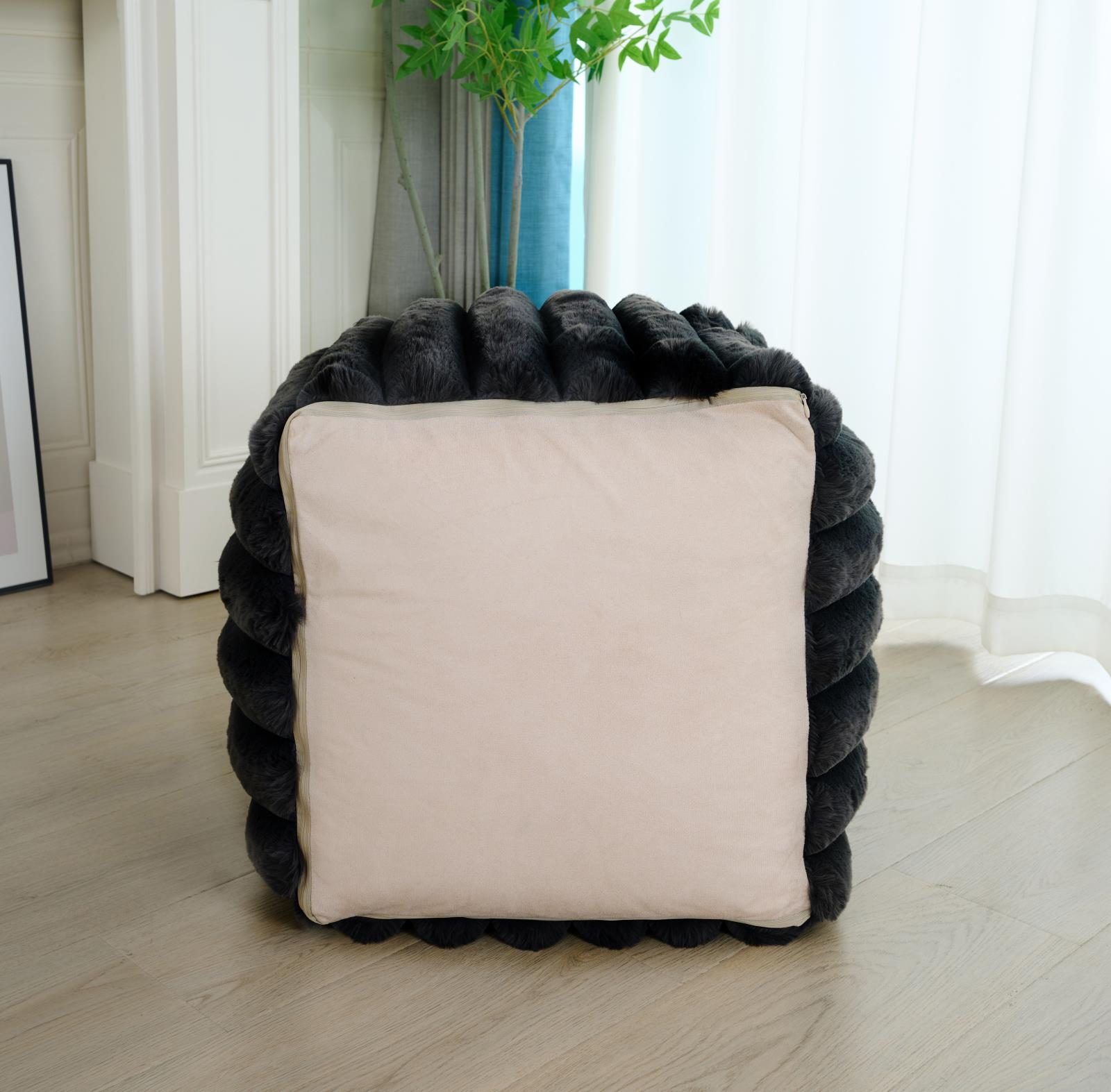 Madrid MD07 Black Pouf — view 3