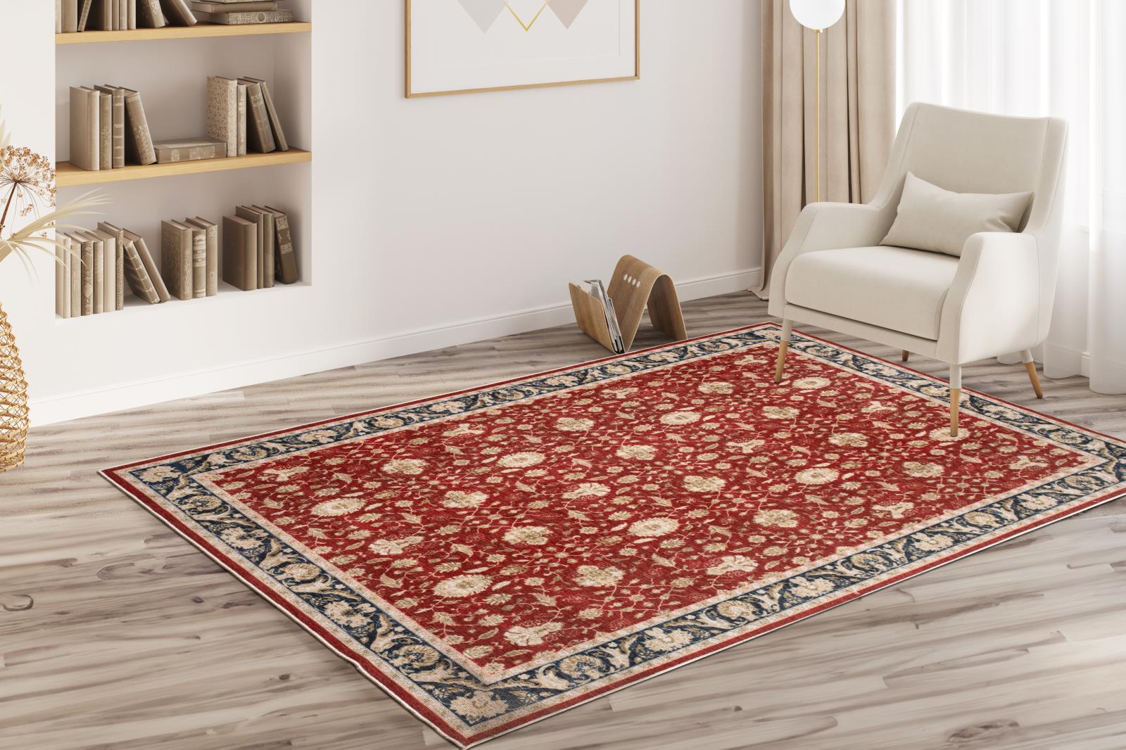 Washable WR11 Red Area Rug — view 6