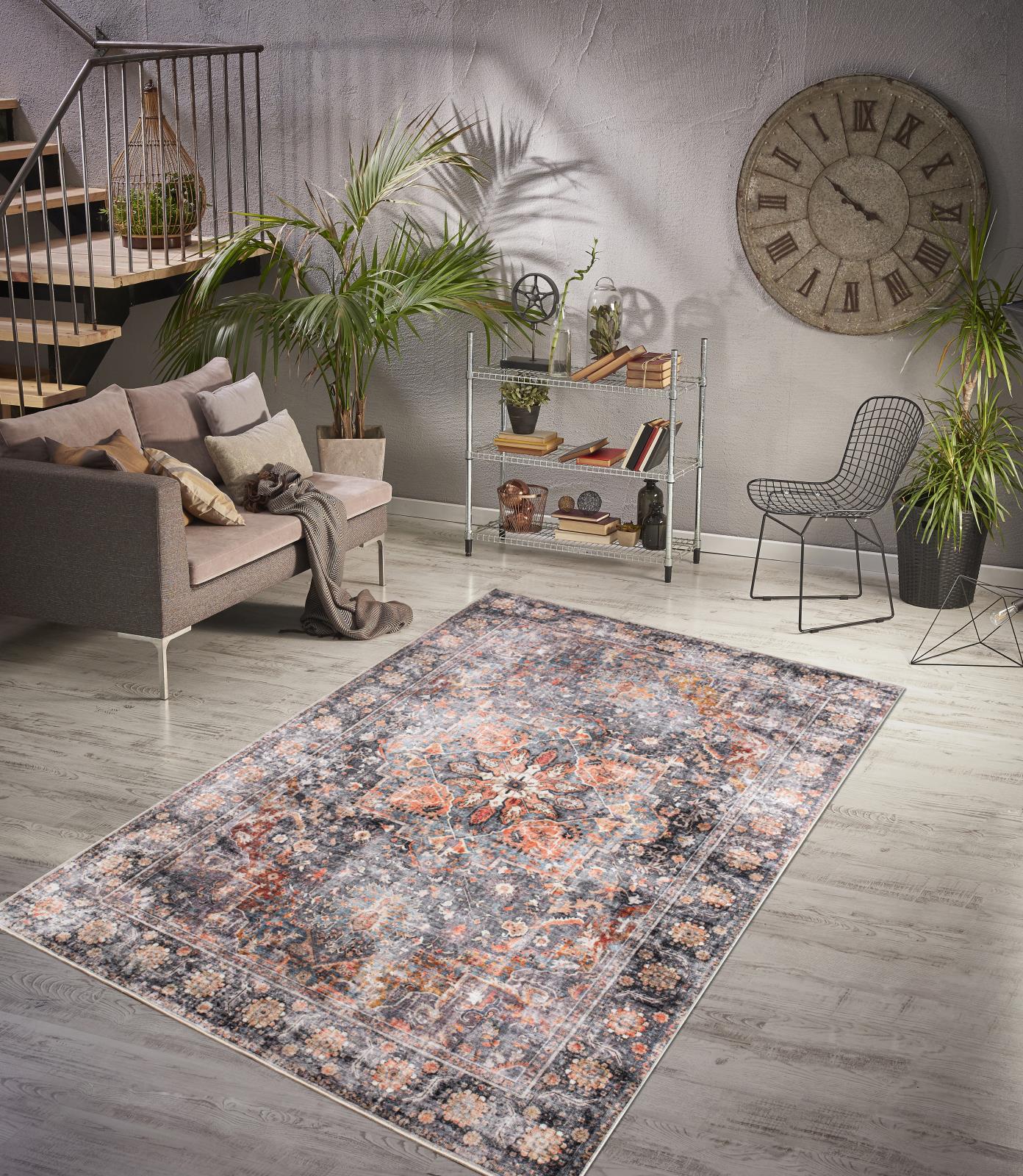 Washable WR09 Charcoal Area Rug — view 2