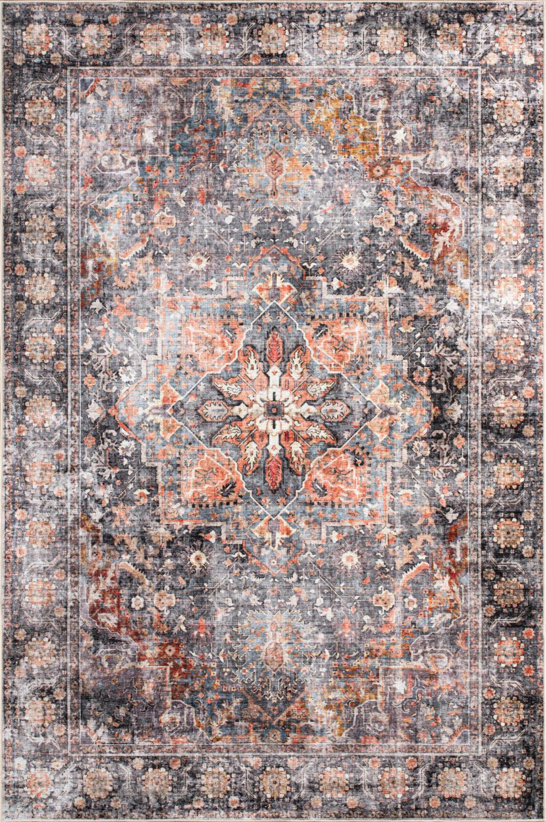 Washable WR09 Charcoal Area Rug