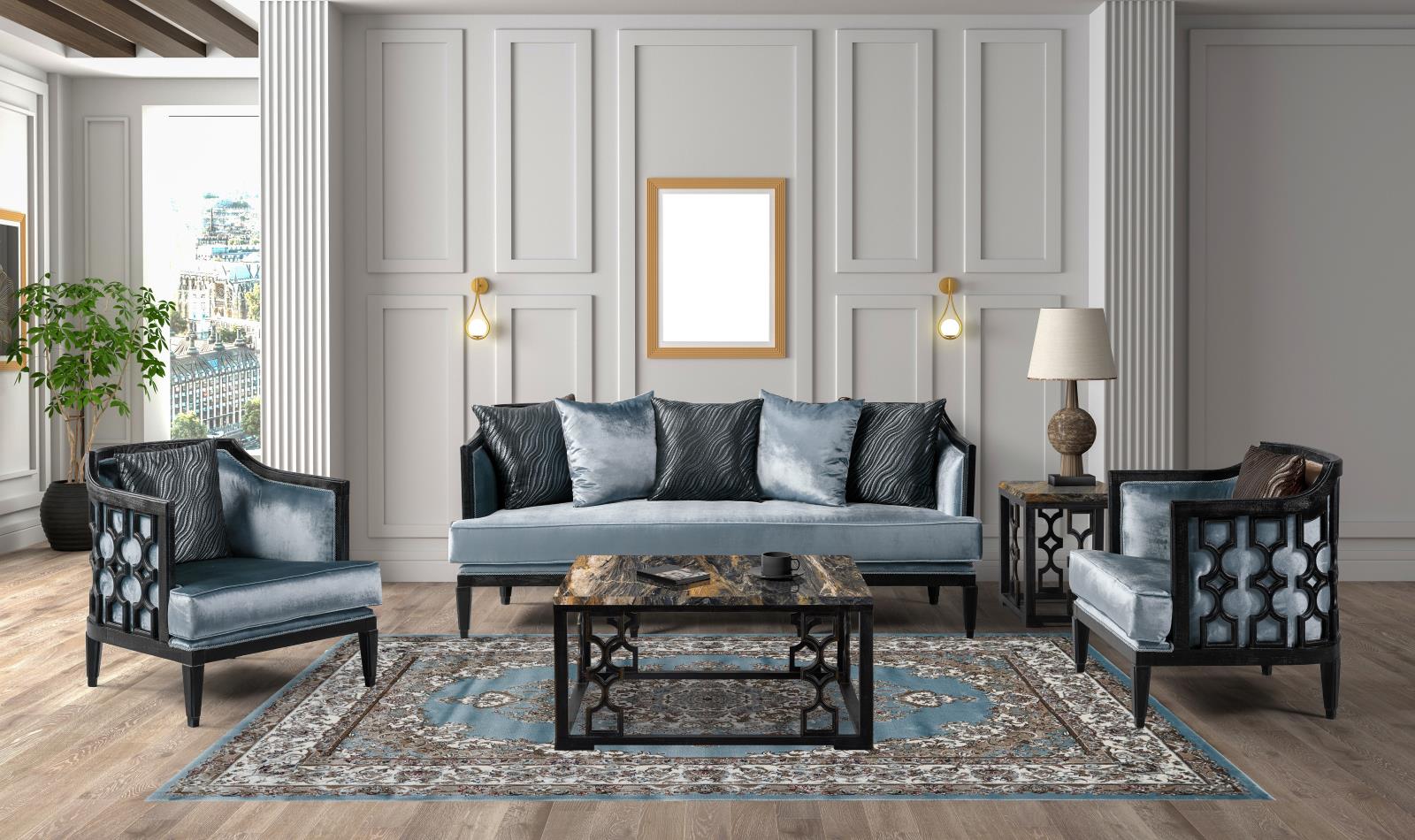 Master MT01 Sky Blue Area Rug — view 6