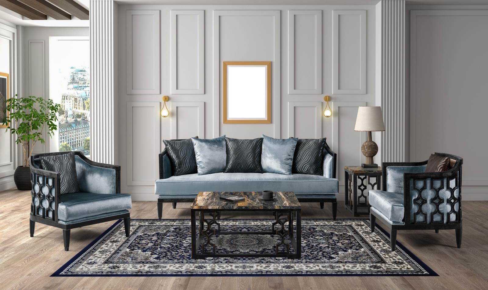 Master MT07 Navy Blue Area Rug — view 2