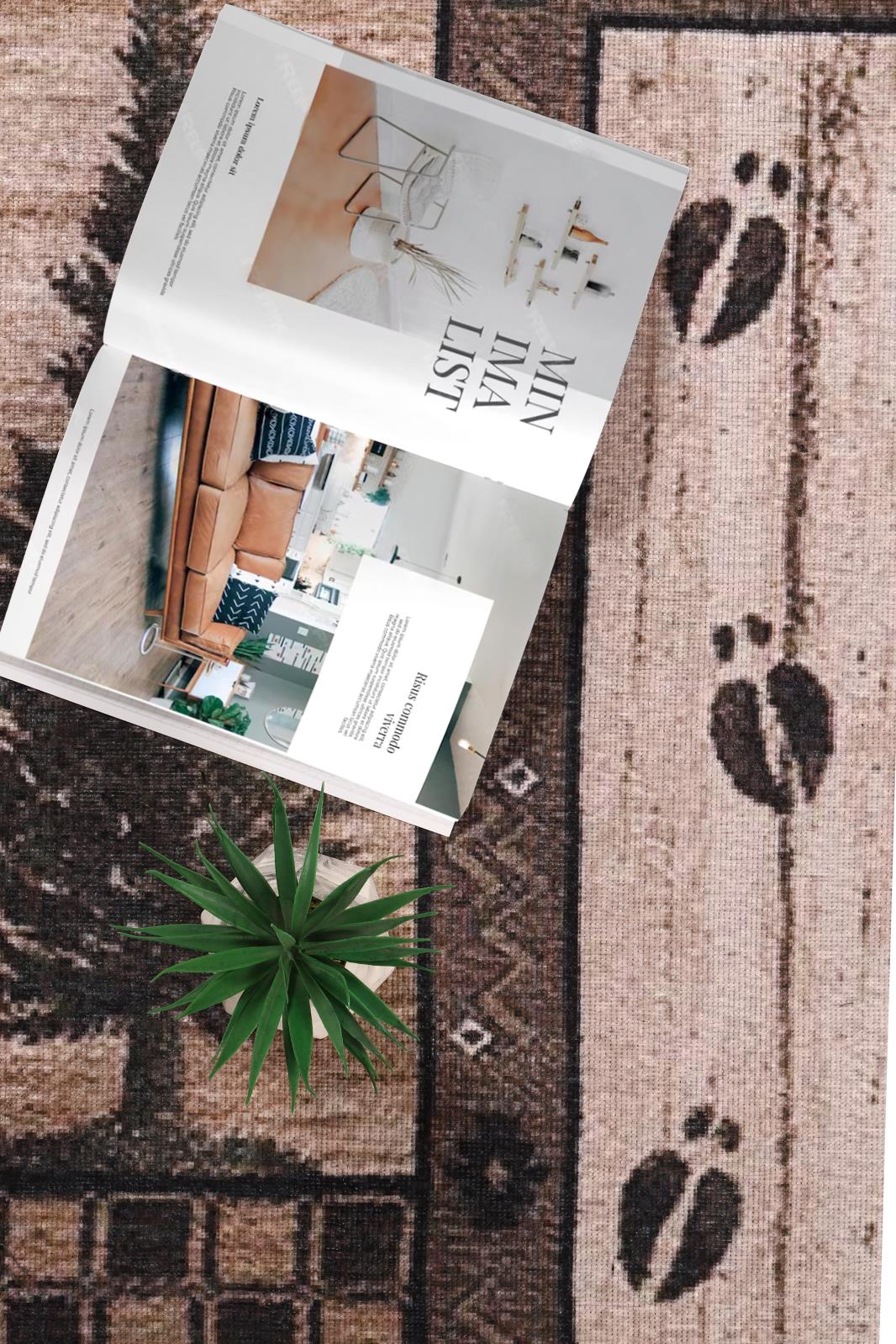 Washable WR12 Brown Area Rug — view 8