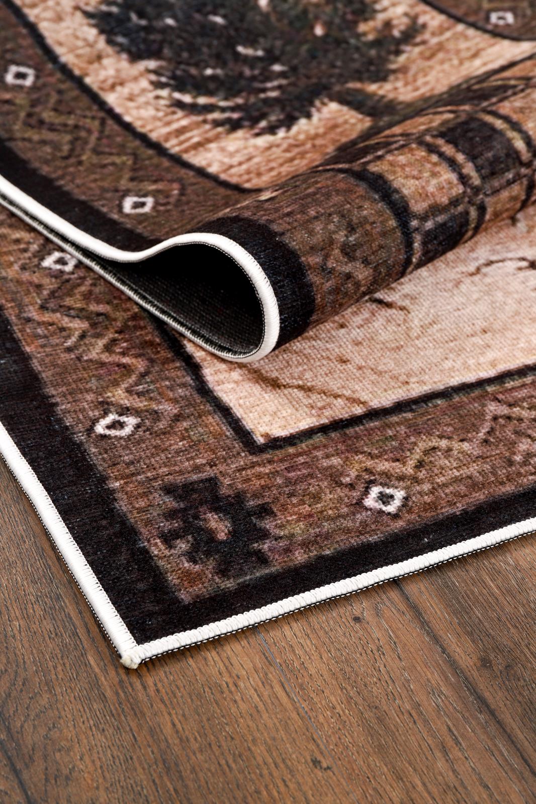 Washable WR12 Brown Area Rug — view 7