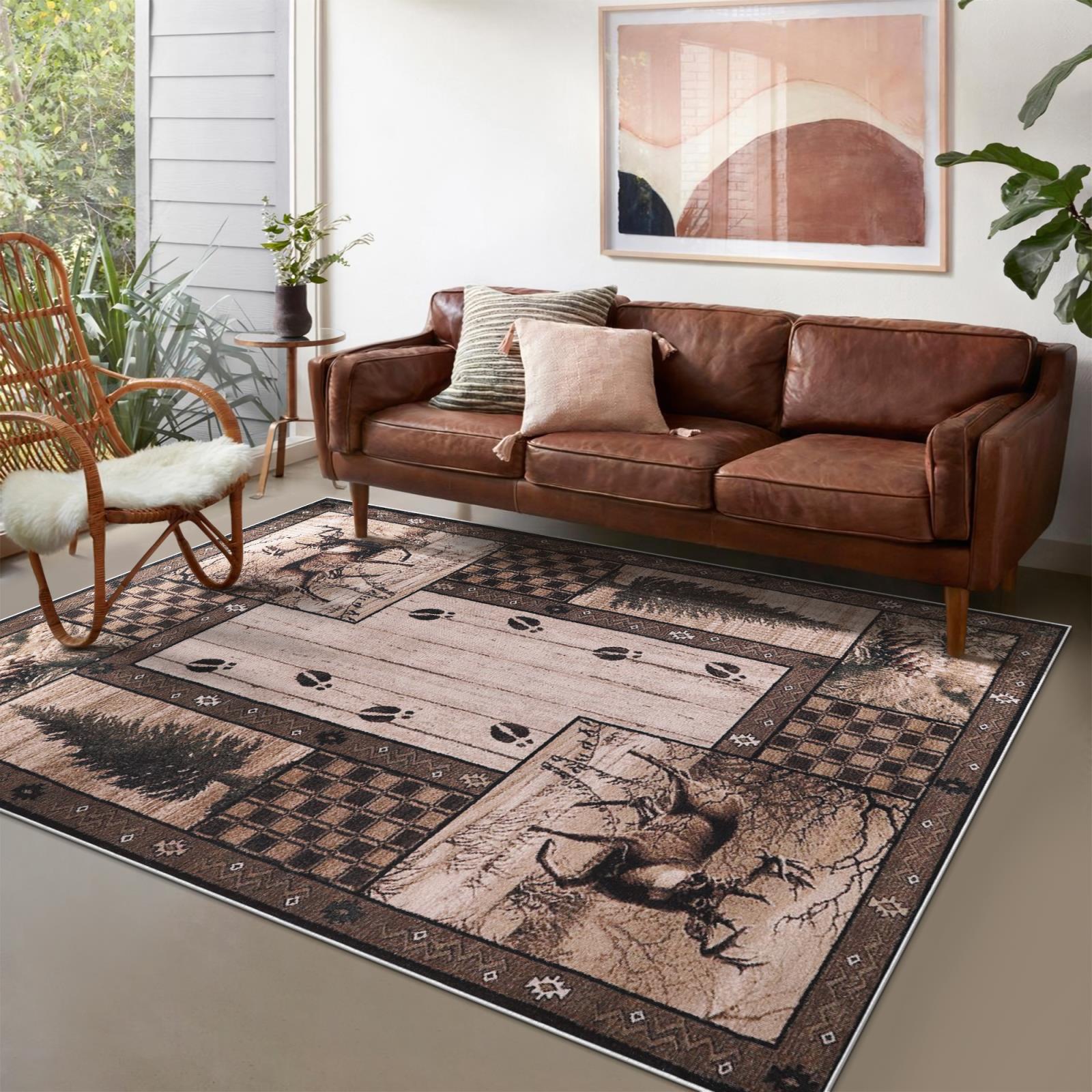 Washable WR12 Brown Area Rug — view 3