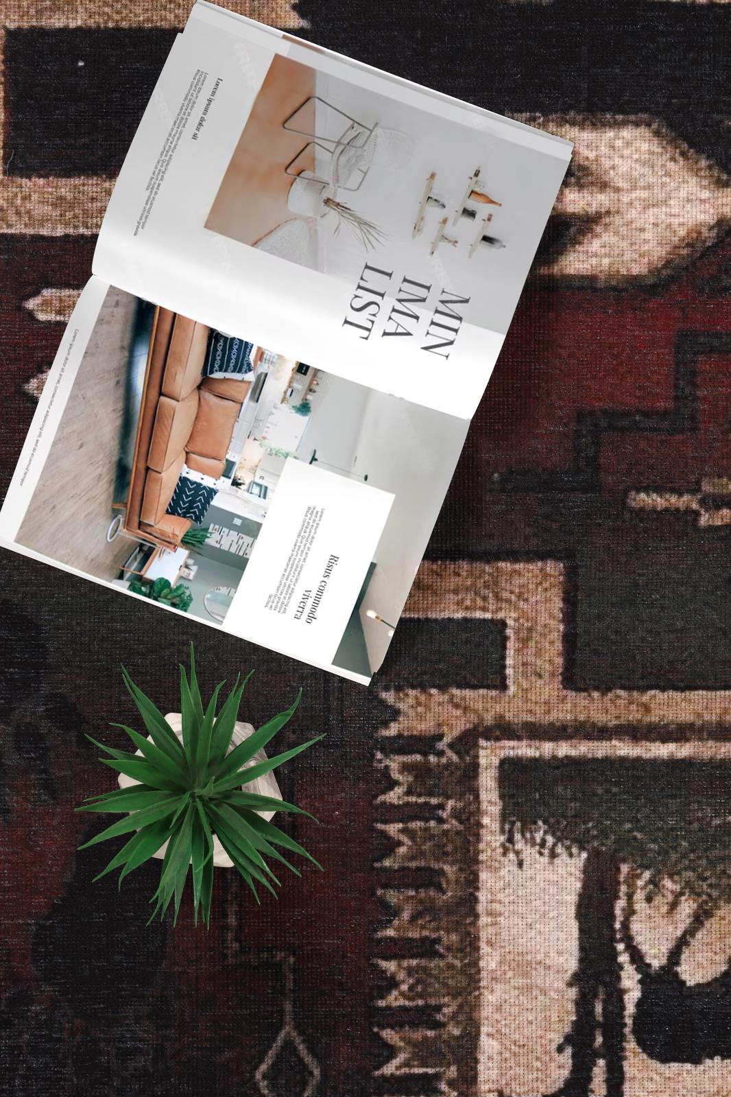 Washable WR13 Brown Area Rug — view 5