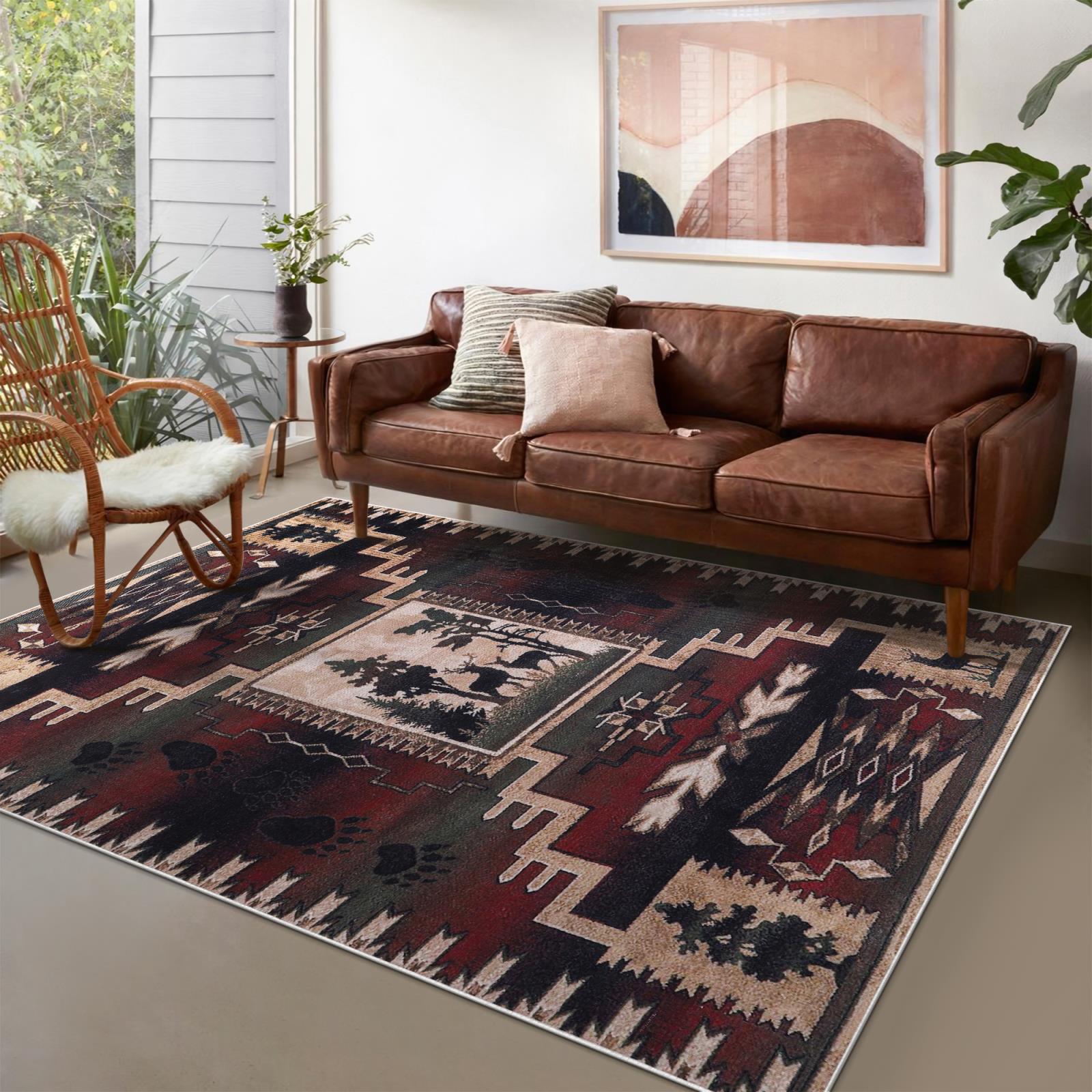Washable WR13 Brown Area Rug — view 3