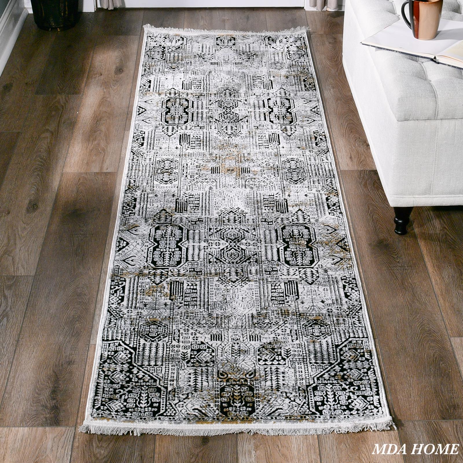 Xanthos XA06 Black Area Rug