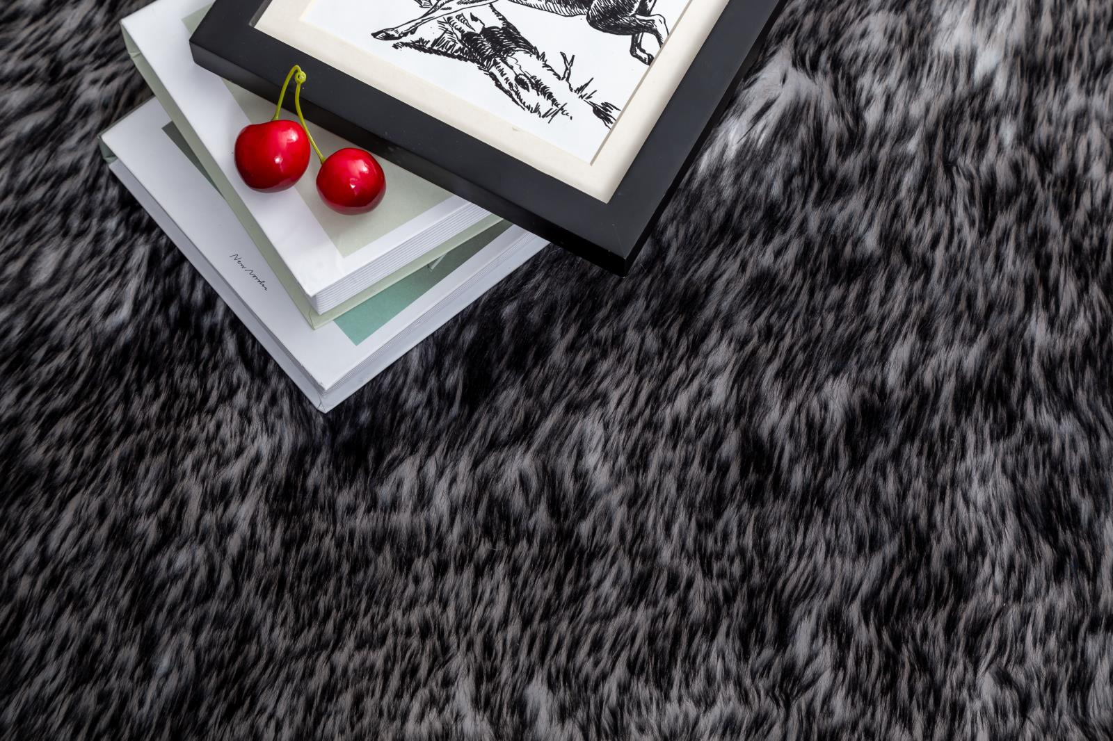 Flokati FA04 Black Shag Rug — view 2
