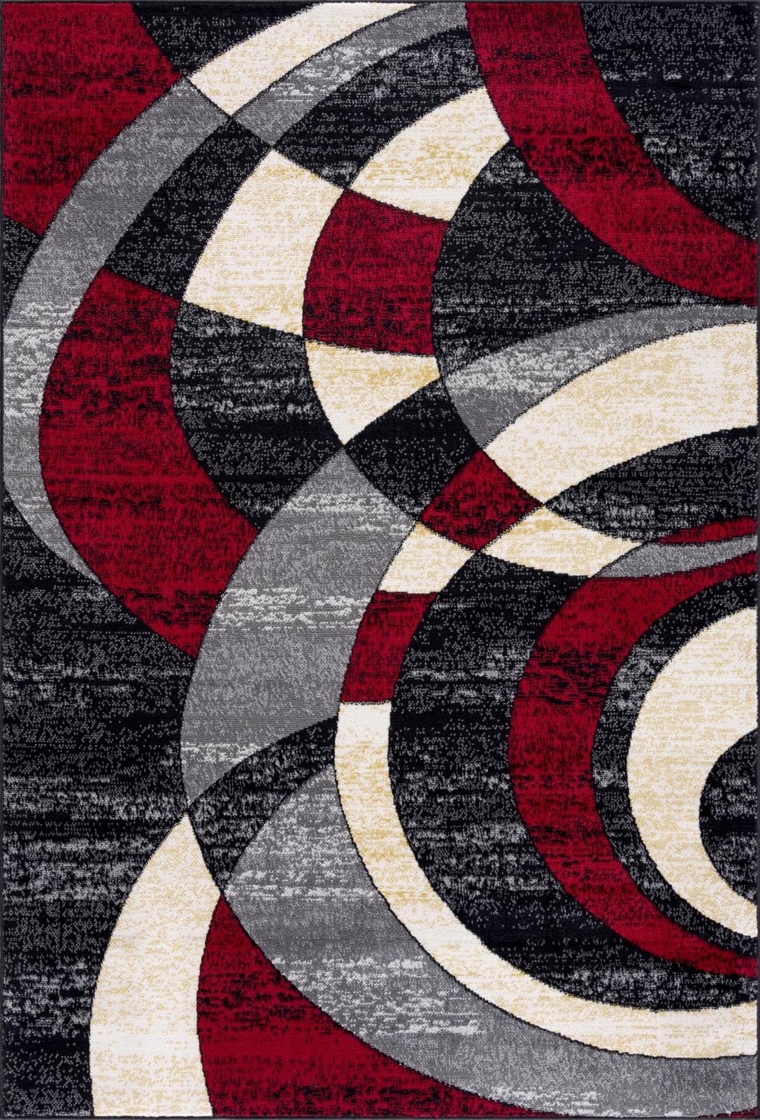 Waves WV01 Black Area Rug
