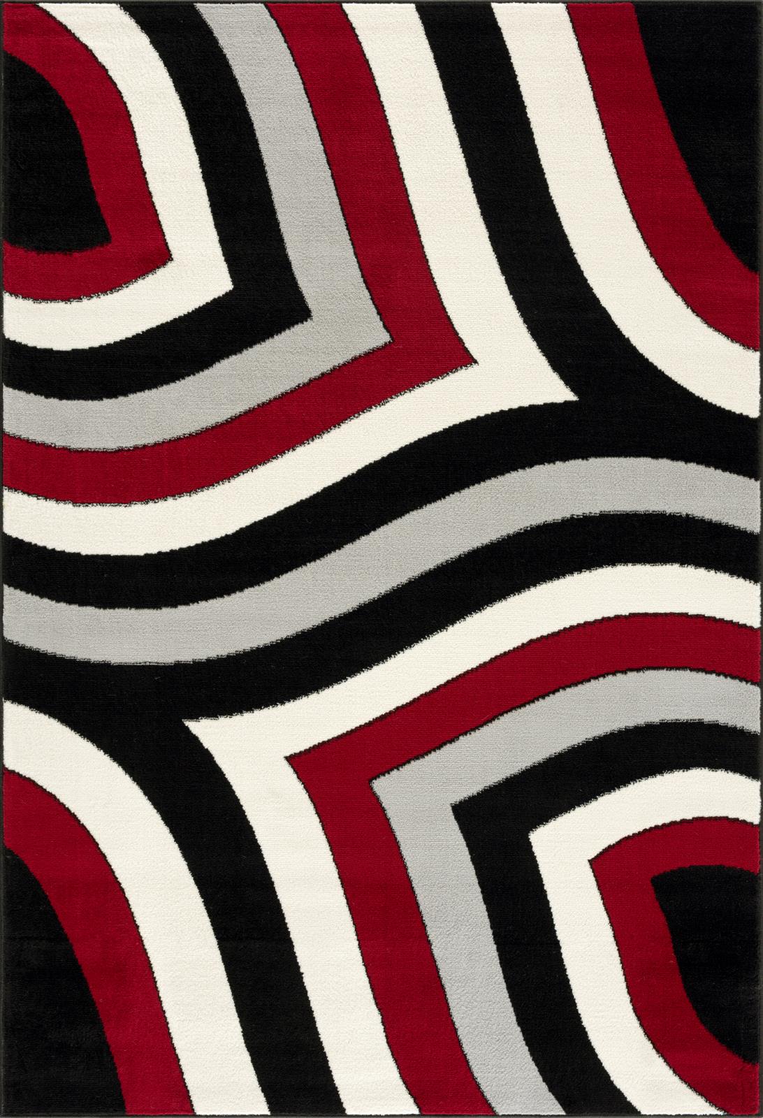 Waves WV02 Black Area Rug