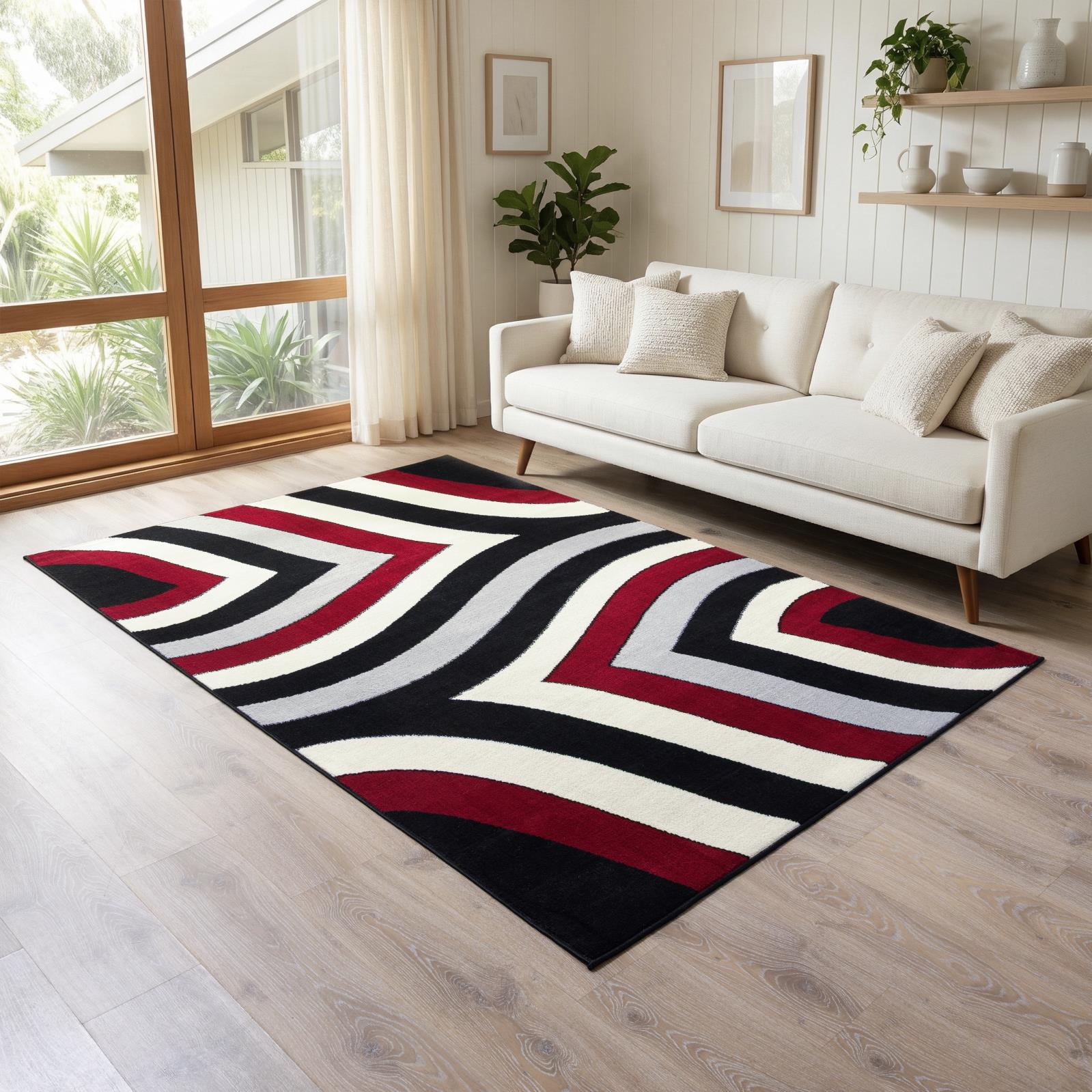 Waves WV02 Black Area Rug — view 2
