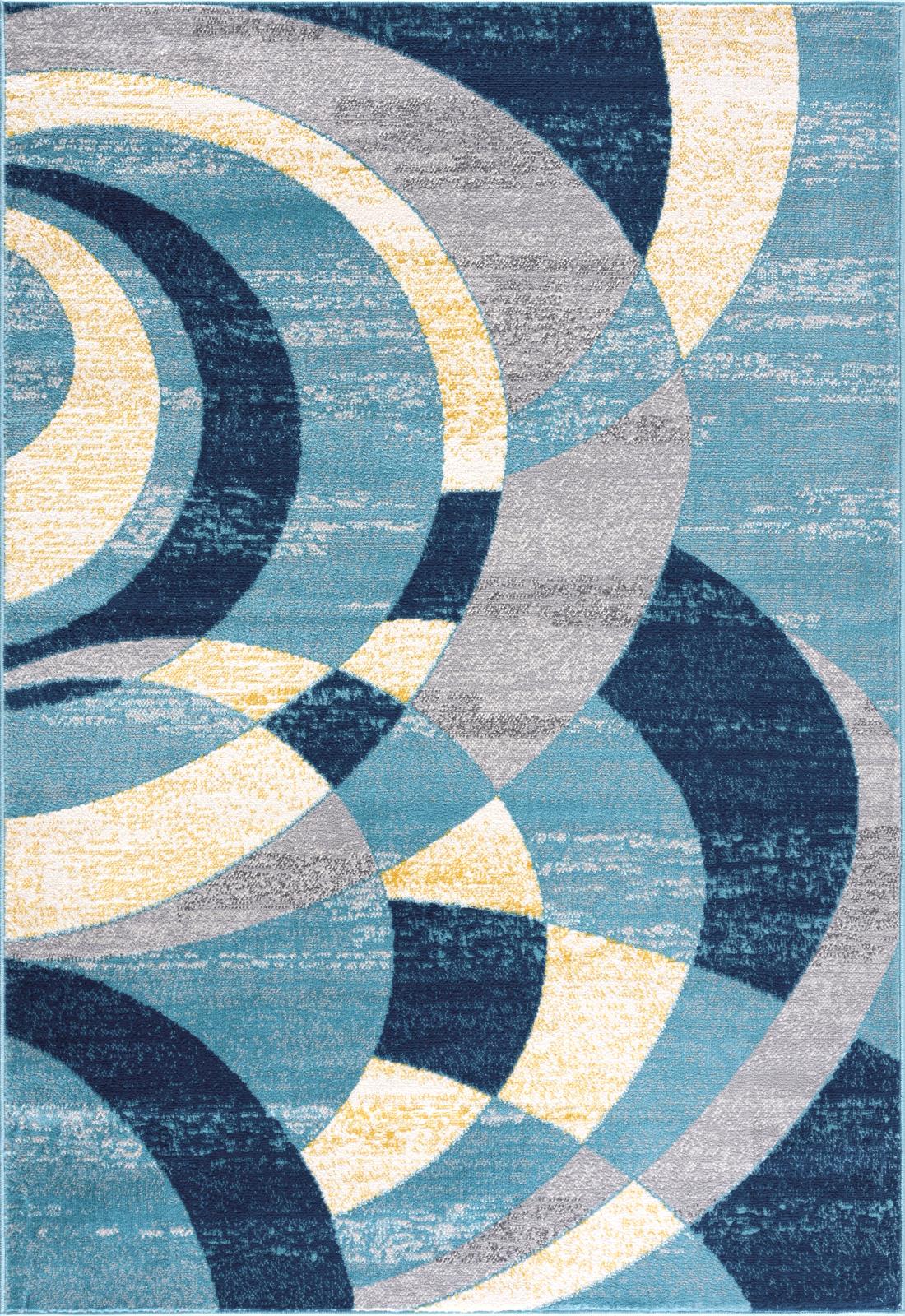 Waves WV04 Blue Area Rug