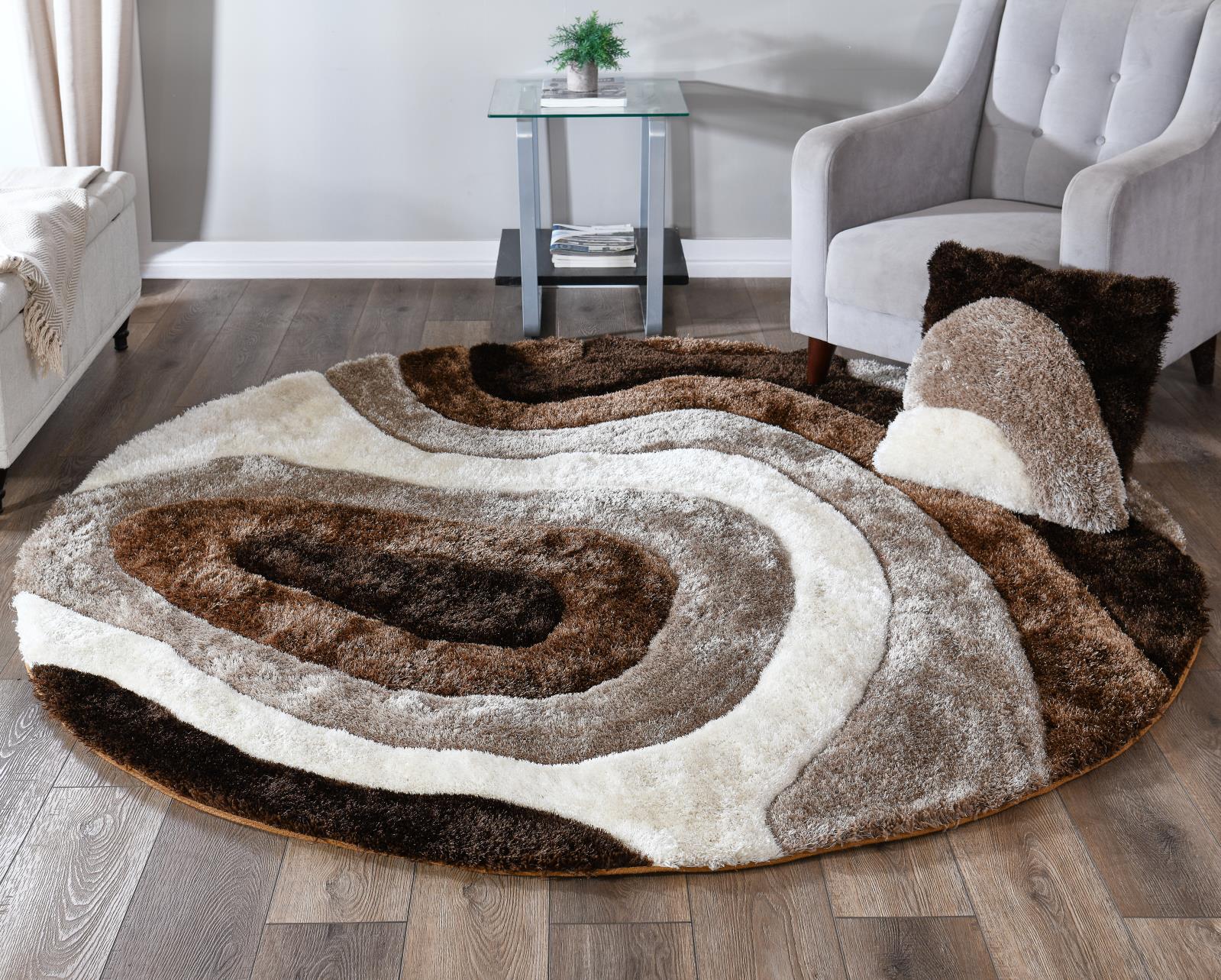 Mateos MS66 Dark Brown Shag Rug — view 2