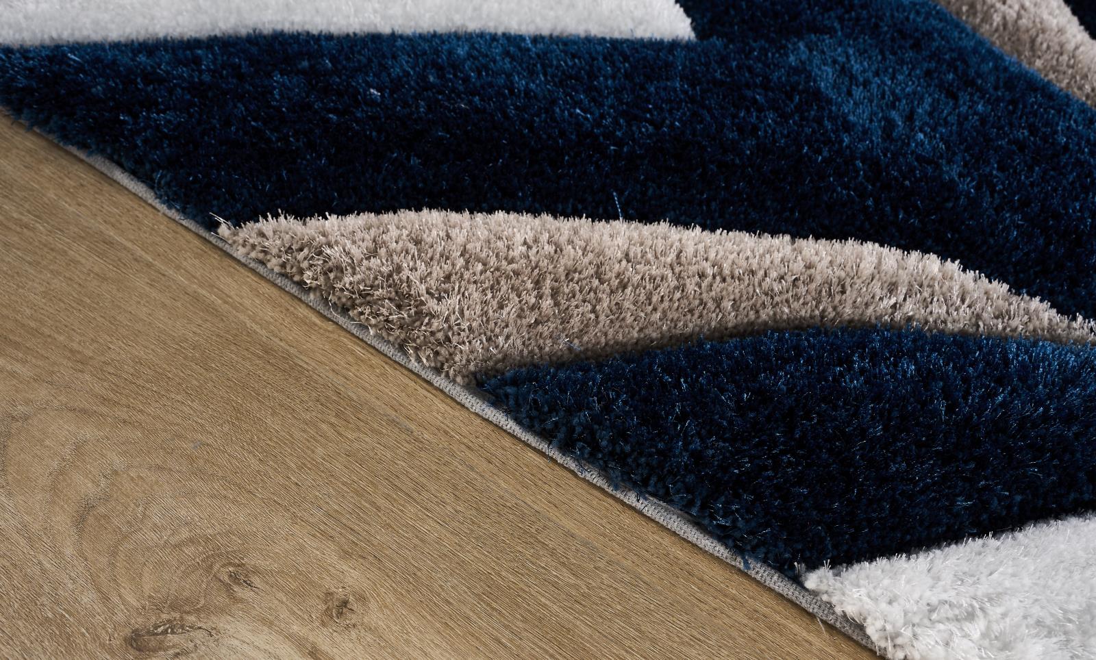 Mateos MS76 Navy Blue Shag Rug — view 10