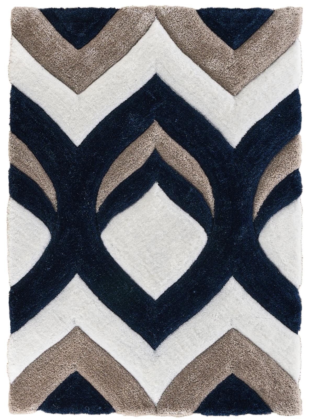 Mateos MS76 Navy Blue Shag Rug — view 4