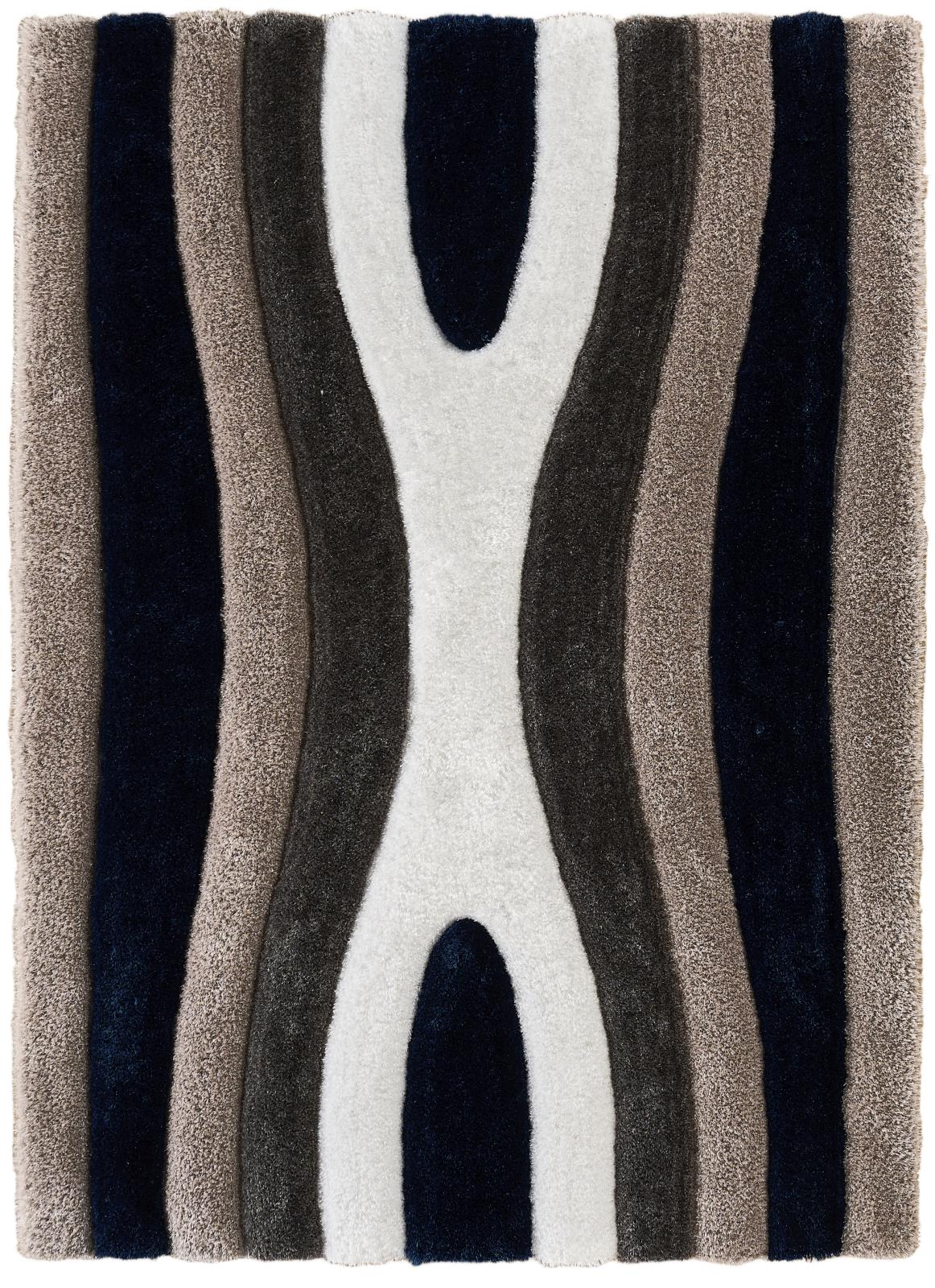Mateos MS77 Navy Blue Shag Rug — view 4