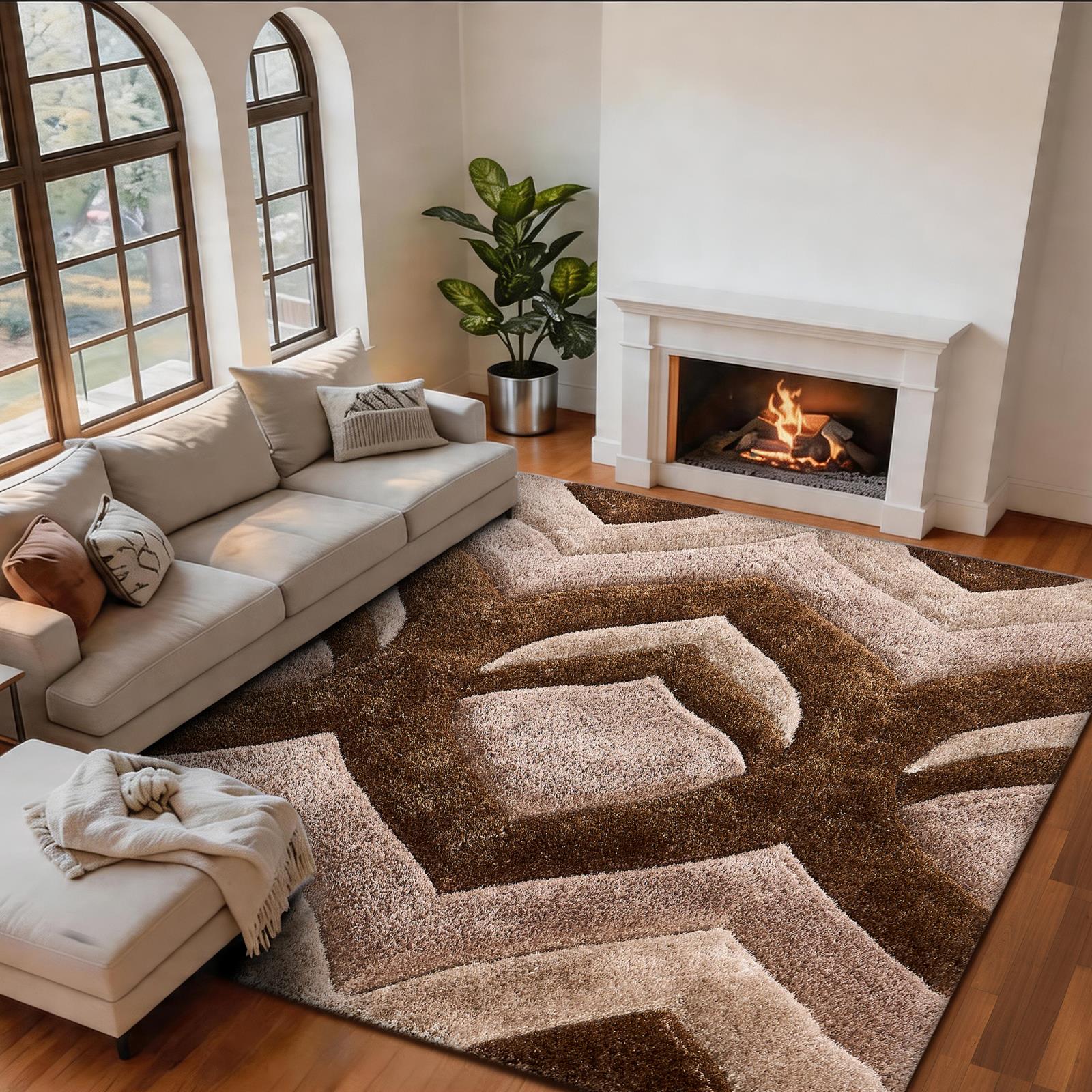 Mateos MS78 Brown Shag Rug — view 2