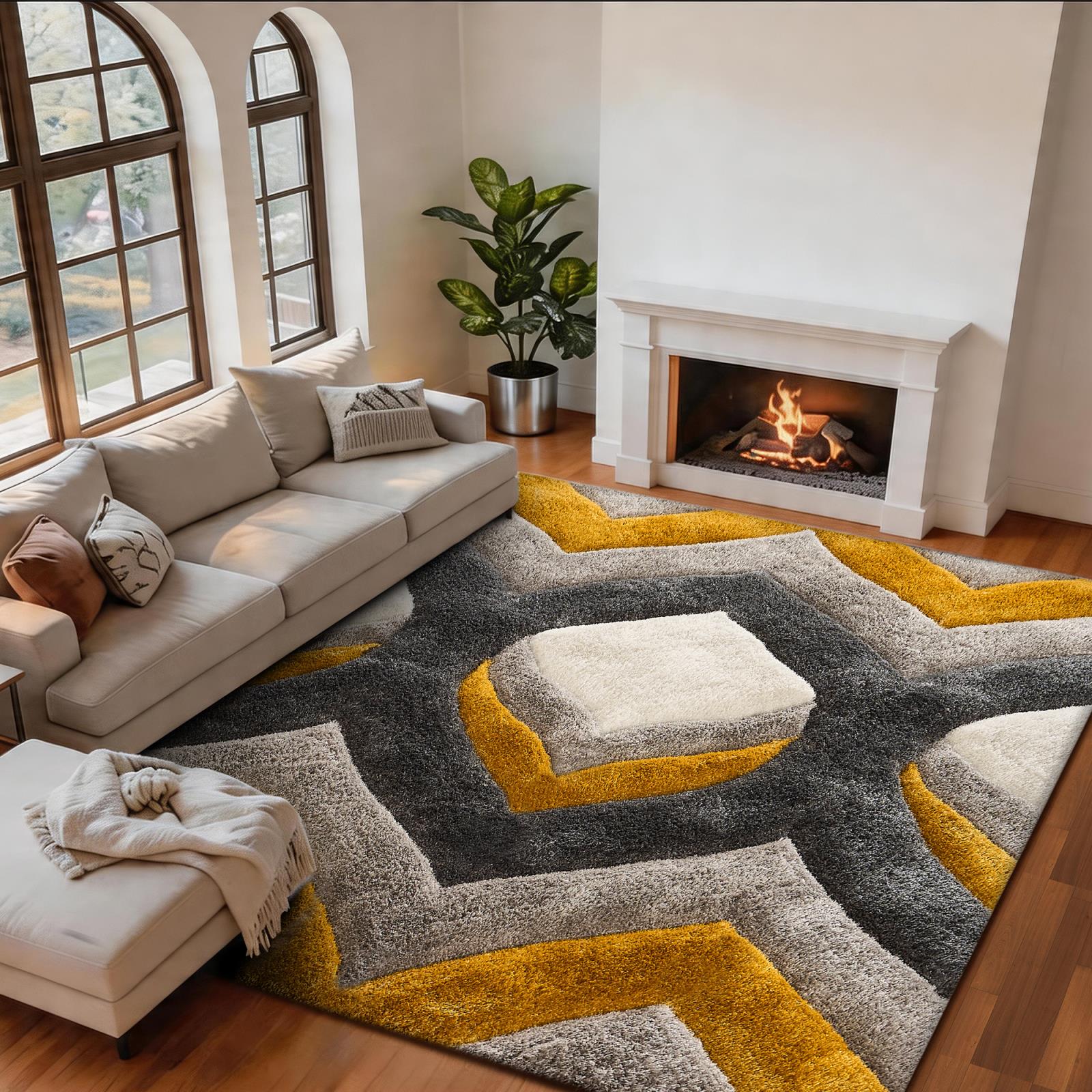 Mateos MS79 Gray Shag Rug — view 2