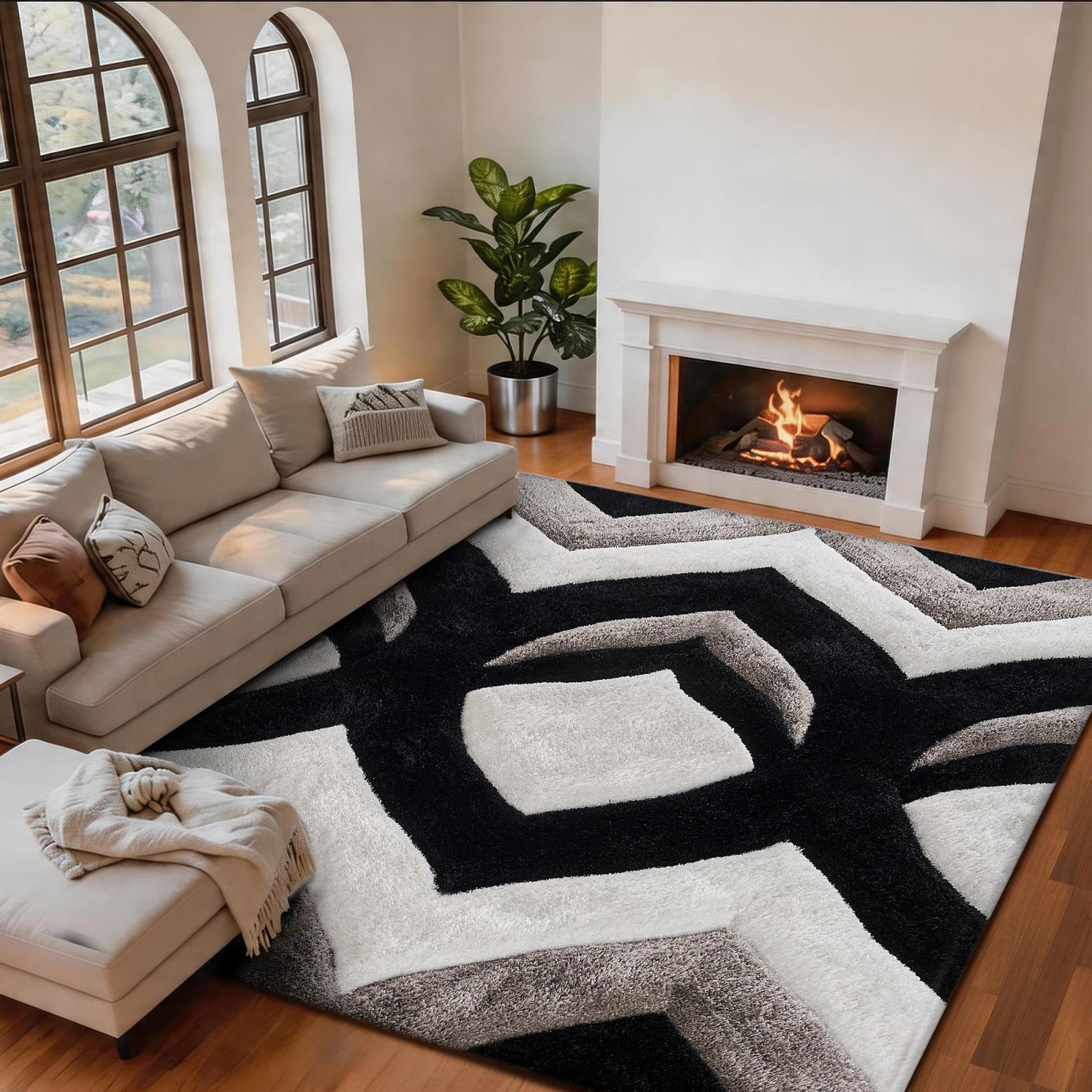 Mateos MS80 Black Shag Rug — view 2